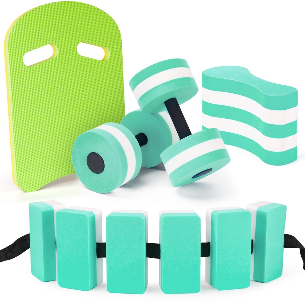 Water Aerobics Set, 5Pcs Water Weight, Pool Exercise Dumbbell Kickboard Set
