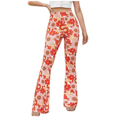tuduoms Women's Bootcut Yoga Pants Workout High Waist Flare Yoga Leggings Sunflower Print Wide Leg Pants Lounge Bell Bottom Dress Pants Tummy Control Leggings