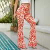 tuduoms Women's Bootcut Yoga Pants Workout High Waist Flare Yoga Leggings Sunflower Print Wide Leg Pants Lounge Bell Bottom Dress Pants Tummy Control Leggings view 3