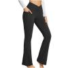 tuduoms Women's Bootcut Yoga Pants Workout High Waist Flare Yoga Leggings Sunflower Print Wide Leg Pants Lounge Bell Bottom Dress Pants Tummy Control Leggings view 1