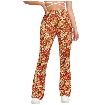 tuduoms Women's Bootcut Yoga Pants Workout High Waist Flare Yoga Leggings Sunflower Print Wide Leg Pants Lounge Bell Bottom Dress Pants Tummy Control Leggings