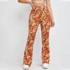 tuduoms Women's Bootcut Yoga Pants Workout High Waist Flare Yoga Leggings Sunflower Print Wide Leg Pants Lounge Bell Bottom Dress Pants Tummy Control Leggings view 2