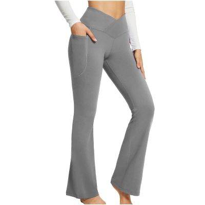 tuduoms Women's Bootcut Yoga Pants Workout High Waist Flare Yoga Leggings Sunflower Print Wide Leg Pants Lounge Bell Bottom Dress Pants Tummy Control Leggings