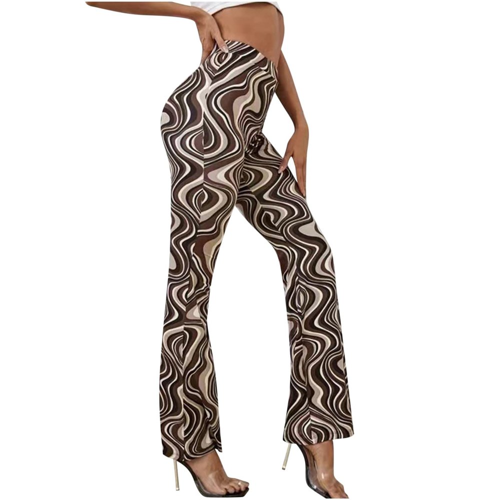 tuduoms Women's Bootcut Yoga Pants Workout High Waist Flare Yoga Leggings Sunflower Print Wide Leg Pants Lounge Bell Bottom Dress Pants Tummy Control Leggings