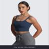 Aoxjox Women's Workout Sports Bras Fitness Yoga Crop Tank Metamorph Twist Back Cami (Navy, XX-Small) view 3