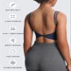 Aoxjox Women's Workout Sports Bras Fitness Yoga Crop Tank Metamorph Twist Back Cami (Navy, XX-Small) view 4