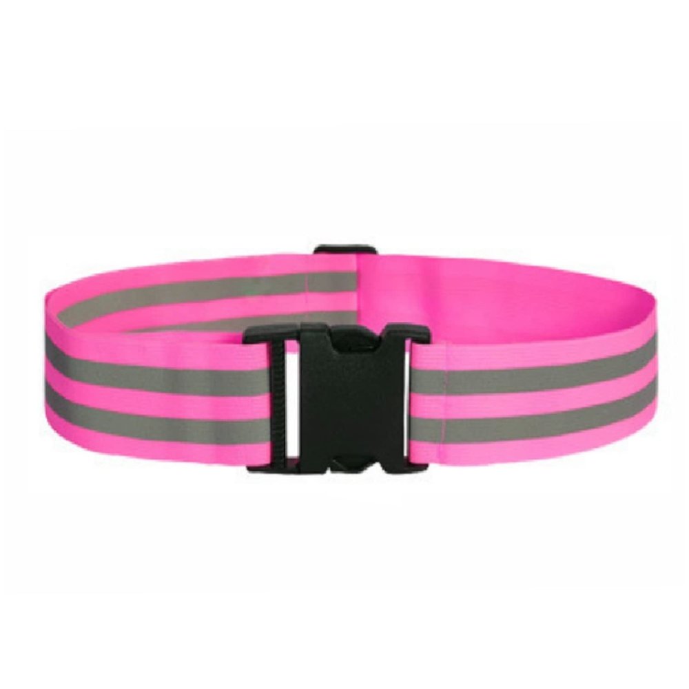Reflective Belt 2 Pcs PT Belt Reflective Running Gear for Men and Women Elastic Reflective Sash Perfect for Running Cycling Walking Marathon Military Pink 5cm