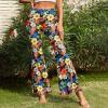 tuduoms Women's Bootcut Yoga Pants Workout High Waist Flare Yoga Leggings Sunflower Print Wide Leg Pants Lounge Bell Bottom Dress Pants Tummy Control Leggings view 2