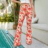 tuduoms Women's Bootcut Yoga Pants Workout High Waist Flare Yoga Leggings Sunflower Print Wide Leg Pants Lounge Bell Bottom Dress Pants Tummy Control Leggings view 2