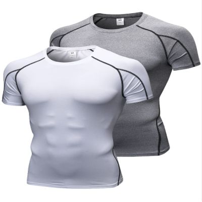 Men's Compression Shirts Short Sleeve Workout T Shirt Cool Dry Athletic Undershirts Gym Yoga Base Layers Running Tops