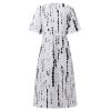 Maxi Dress For Women Plus Size, Dupes Dress Dress For Women Plus Size Cute Dresses Sexy Women's Summer Casual Fashion Printed Short Sleeve 2022 O-Neck Pocket Dress Pink Ruffle Dress(Black,Large) view 4
