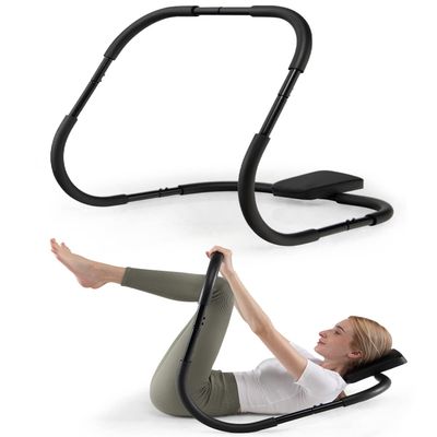 Ab Crunch Machine, Ab Roller for Home, Portable Ab Cruncher Sit Up Exercise Equipment for Core Strength, Sturdy Ab Workout Equipment, Black