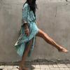Kimono Cover Up Swimwear for Women Trendy 2023 Summer Batwing Sleeve Open Front Swimsuit Cardigan Coverups Maxi Bohemian Tie Dye Bathing Suit view 2