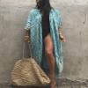 Kimono Cover Up Swimwear for Women Trendy 2023 Summer Batwing Sleeve Open Front Swimsuit Cardigan Coverups Maxi Bohemian Tie Dye Bathing Suit view 3