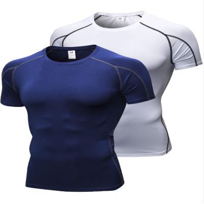 Men's Compression Shirts Short Sleeve Workout T Shirt Cool Dry Athletic Undershirts Gym Yoga Base Layers Running Tops