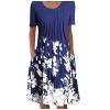 Wedding Dresses For Women,Cocktail Dresses For Women Evening Party White Slip Dress Spring Dresses Plus Size Women's Summer Casual Fashion O-Neck Short Sleeve Print Pullover Loose (Dark Blue,Small) view 1