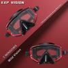 Adult Pano 3 Window Scuba Diving Mask, Tempered Glass Snorkel Mask Anti-Fog Swim Mask No Leakage Swim Goggles with Nose Cover Snorkeling Gear for Snorkeling, Freediving, Swimming (Gradient Orange) view 3