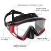 Adult Pano 3 Window Scuba Diving Mask, Tempered Glass Snorkel Mask Anti-Fog Swim Mask No Leakage Swim Goggles with Nose Cover Snorkeling Gear for Snorkeling, Freediving, Swimming (Gradient Orange) view 4