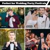 Mantieqingway Bow Ties for Men, Pre Tied Mens Adjustable Length Bowtie for Party Wedding Prom for Adults & Children Gift (Black) view 3