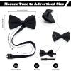 Mantieqingway Bow Ties for Men, Pre Tied Mens Adjustable Length Bowtie for Party Wedding Prom for Adults & Children Gift (Black) view 4