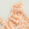 Lamuusaa Infant Baby Girl Swimsuit Sleeveless Off Shoulder Ruffle Swimwear One Piece Bikini Bathing Suit Orange view 4