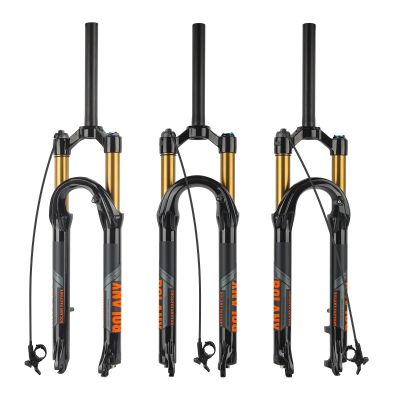 BOLANY 26/27.5/29inch Bike Suspension Fork 120mm Travel 28.6mm (1-1/8inch)*220mm Thread-Less Straight Steerer 9mm QR*100mm Spacing Disc Brake Version MTB Air Forks