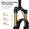 BOLANY 26/27.5/29inch Bike Suspension Fork 120mm Travel 28.6mm (1-1/8inch)*220mm Thread-Less Straight Steerer 9mm QR*100mm Spacing Disc Brake Version MTB Air Forks view 3