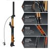BOLANY 26/27.5/29inch Bike Suspension Fork 120mm Travel 28.6mm (1-1/8inch)*220mm Thread-Less Straight Steerer 9mm QR*100mm Spacing Disc Brake Version MTB Air Forks view 4
