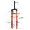 BOLANY 26/27.5/29inch Bike Suspension Fork 120mm Travel 28.6mm (1-1/8inch)*220mm Thread-Less Straight Steerer 9mm QR*100mm Spacing Disc Brake Version MTB Air Forks view 2