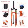 BOLANY 26/27.5/29inch Bike Suspension Fork 120mm Travel 28.6mm (1-1/8inch)*220mm Thread-Less Straight Steerer 9mm QR*100mm Spacing Disc Brake Version MTB Air Forks view 3