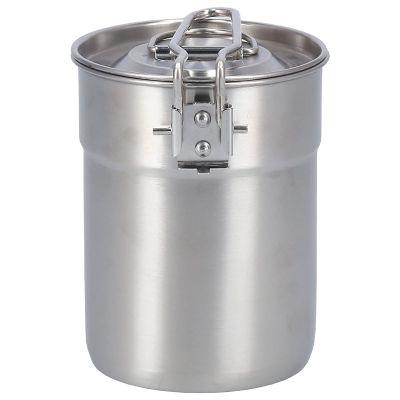 1L Camping Cooking Pot with Foldable Handle Lid, Outdoor Coffee Maker Cup, Stainless Steel Camping Cup, Campfires Coffee Mug for Hiking Outdoor Cooking, Outdoor Coffee Maker Cup Cooking Pot Camping C