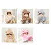 Winter Faux Fur Hood Hat Scarf and Gloves for Kids, 3 in 1 Lamb Wool Hooded Scarf for Girls and Boys 1-7 Years Old view 2