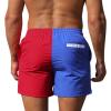 Mens Summer Fashion Swim Trunk Shorts Boys Novetly Patchwork Letter Printed Drawstring Quick Dry Beach Shorts Red view 2