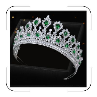 Emerald Green Crown for Women, Wedding Pageant Prom Quinceanera Tiara