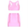 Yihuimin Women Shiny Glossy Pencil Skirts Sets with Sports Crop Top Activewear Musical Party Clubwear Pink Large view 2