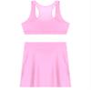 Yihuimin Women Shiny Glossy Pencil Skirts Sets with Sports Crop Top Activewear Musical Party Clubwear Pink Large view 4