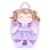 Gloveleya Back to School Gifts for Girls Toddler Backpack Baby Girls Gift Plush Bag Diaper Bag with Spring Girl Doll Curly Hair Girl Toys with Love Purple view 1