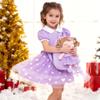 Gloveleya Back to School Gifts for Girls Toddler Backpack Baby Girls Gift Plush Bag Diaper Bag with Spring Girl Doll Curly Hair Girl Toys with Love Purple view 2