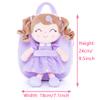Gloveleya Back to School Gifts for Girls Toddler Backpack Baby Girls Gift Plush Bag Diaper Bag with Spring Girl Doll Curly Hair Girl Toys with Love Purple view 3