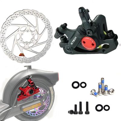 Felixstory Brake Adapter 135 Disc Brake Disc Combination Cable Hydraulic Disc Brake Caliper Disc Brake Calipers Front/Rear Replacement for Xiaomi M365/Pro Extra Powerful Hybrid Brake Bike Disc(Black)