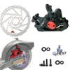 Felixstory Brake Adapter 135 Disc Brake Disc Combination Cable Hydraulic Disc Brake Caliper Disc Brake Calipers Front/Rear Replacement for Xiaomi M365/Pro Extra Powerful Hybrid Brake Bike Disc(Black) view 1