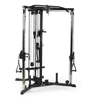 Titan Fitness Plate-Loaded Functional Trainer, Cable Crossover Machine with 660 LB Capacity, Smooth Fiberglass-Reinforced Cables, Multi-Grip Pull-Up Bar, LAT Bar, Low Row, Dual Stirrups