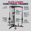 Titan Fitness Plate-Loaded Functional Trainer, Cable Crossover Machine with 660 LB Capacity, Smooth Fiberglass-Reinforced Cables, Multi-Grip Pull-Up Bar, LAT Bar, Low Row, Dual Stirrups view 2
