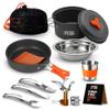 11 Pcs Smokey Camp Backpacking Cooking Set with Stove & Adapter - Pot, Pan, Stove, Cutlery, Compact Camping Cookware Mess Kit for One Person, All in One Non-Stick Camping Cooking Set, Hiking, Picnic view 1