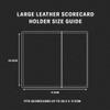 TORRO Large Golf Scorecard Holder  Genuine Leather Pro Golf Score Card Wallet with Card Slot and Pencil (Black with Red Detail) view 2