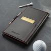 TORRO Large Golf Scorecard Holder  Genuine Leather Pro Golf Score Card Wallet with Card Slot and Pencil (Black with Red Detail) view 4