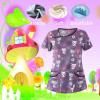 2025 Summer New Cartoon Printed Nursing Scrubs Shirts for Women Frenchie Plus Size Womens Scrub 4x-5x Stretch Cute Prints Scrub Tops with Designs view 2