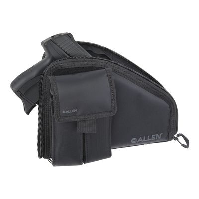 Allen Company Pistol Case with Mag Pouch, Compact Handguns up to 8, Black