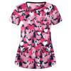 2025 Summer New Cartoon Printed Nursing Scrubs Shirts for Women Frenchie Plus Size Womens Scrub 4x-5x Stretch Cute Prints Scrub Tops with Designs view 1
