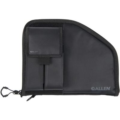 Allen Company Pistol Case with Mag Pouch, Full-Size Handguns up to 9.5, Black